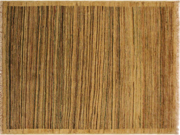 Bohemian Gabbeh Suzanna Beige/Green Wool Rug - 3'0'' x 4'9''